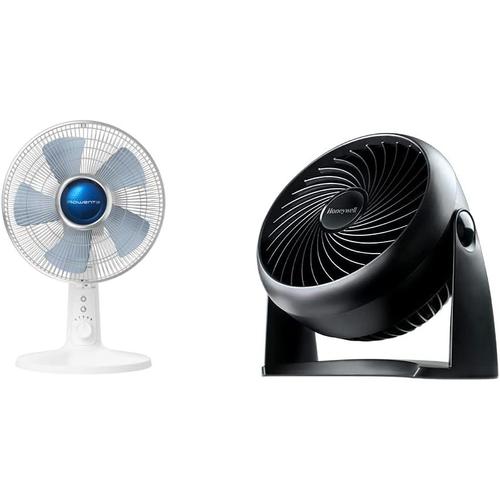 Noir Noir Noir Turbo Silence Extrême+ Ventilateur de table, 4 vitesses, Puissant, Silencieux, Blanc & Honeywell HT-900E