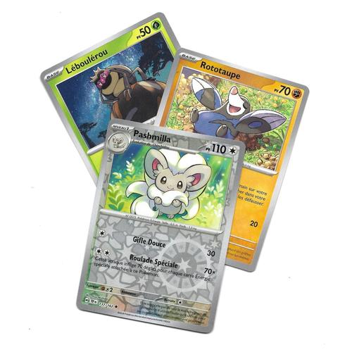 Lot De 3 Cartes Pokémon : Pashmilla / Léboulérou / Rototaupe