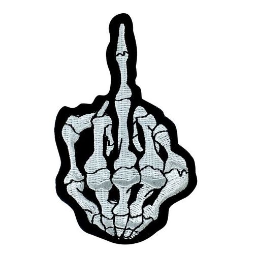 Patch Ecusson Brodé Thermocollant Fuck It Biker Motard Signe Doight