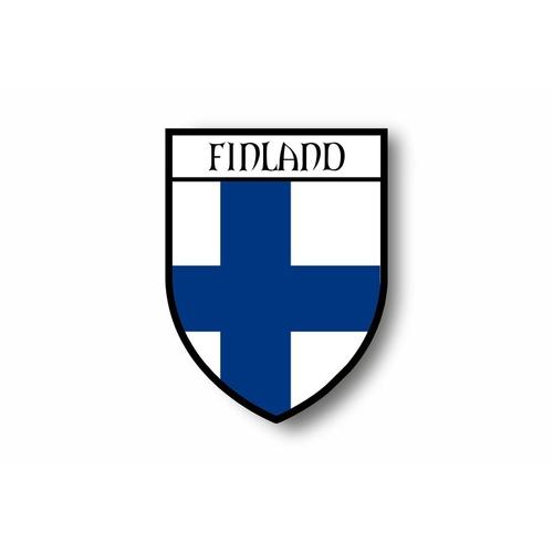 Autocollant Sticker Voiture Moto Blason Ville Drapeau Finlande Finlandais