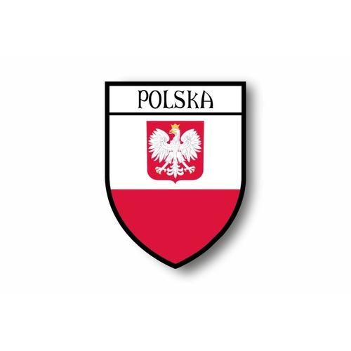 Autocollant Sticker Voiture Moto Blason Ville Drapeau Drapeau Pologne Polonais