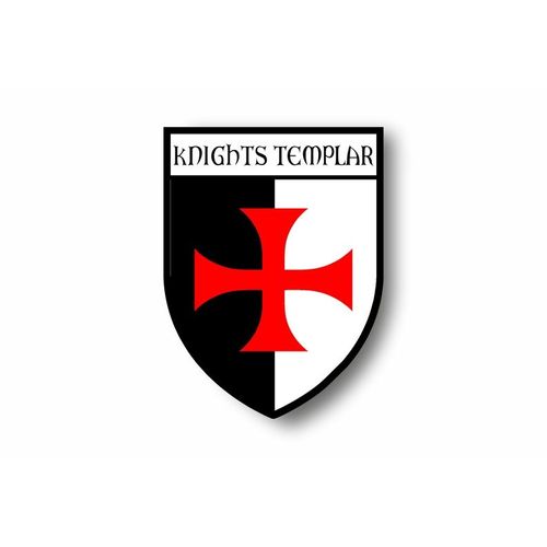 Autocollant Sticker Blason Drapeau Templier Croix Jerusalem Knight Templar