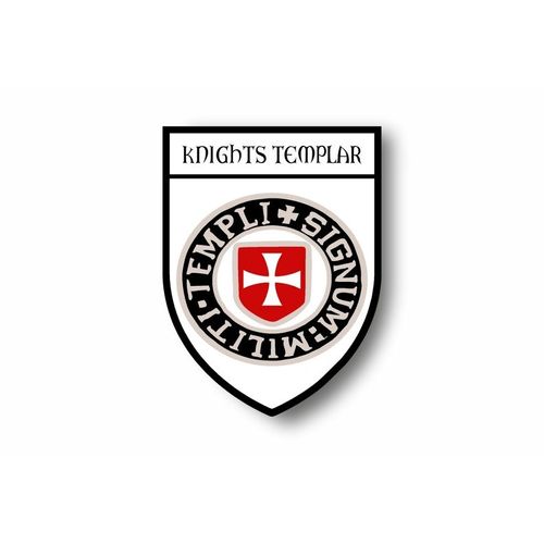 Autocollant Sticker Voiture Moto Blason Drapeau Templier Chevalier Croisade