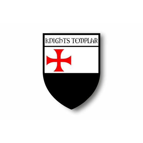 Autocollant Sticker Voiture Moto Blason Drapeau Templier Chevalier Croisade R2