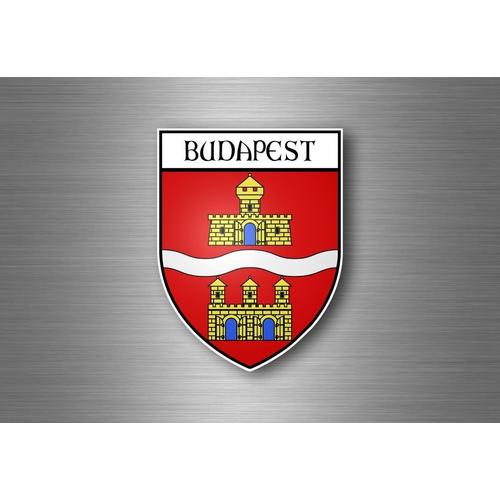 Autocollant Sticker Voiture Moto Blason Ville Drapeau Ecusson Budapest Hongrie