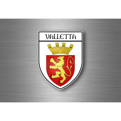 Autocollant Sticker Voiture Moto Blason Ville Drapeau Ecusson La Valette Malte