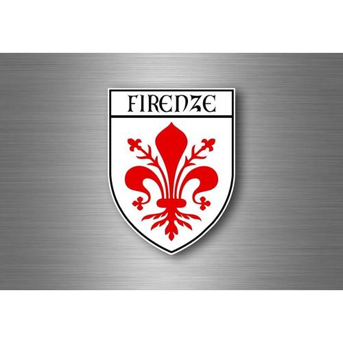 Autocollant Sticker Voiture Blason Ville Drapeau Ecusson Florence Italie Firenze