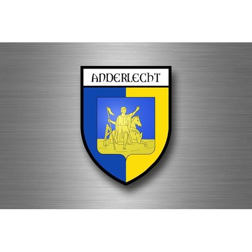 Autocollant Sticker Adhesif Drapeau Blason Ville Souvenir Belgique Anderlecht