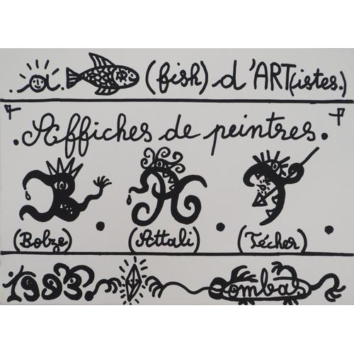 Robert Combas : A-Fish D'art(Tiste), Sérigraphie Originale Signée