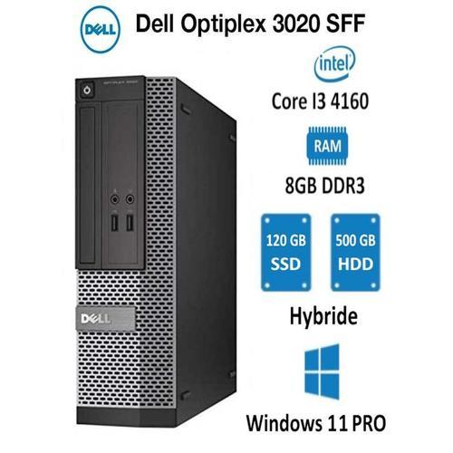 Dell OptiPlex 3020 SFF Intel Core i3-4160 - 3.6 Ghz - Ram 8 Go - SSD 120 Go + HDD 500 Go
