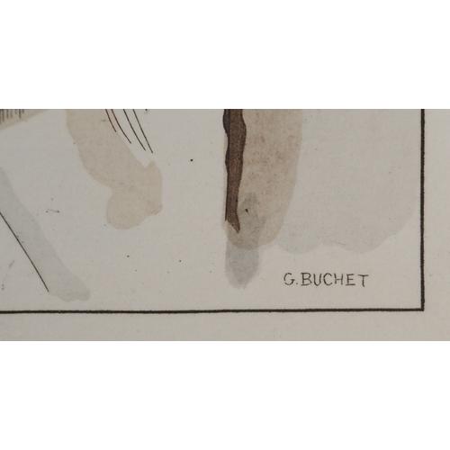 Gustave Buchet : Cachez Ce Sein, Gravure Originale Et Pochoir Signée