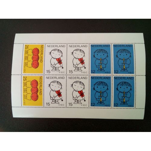 Timbre Pays-Bas / Holland Yt Bf 8 Protection De L'enfance - Musique 1969 ( 7712 )