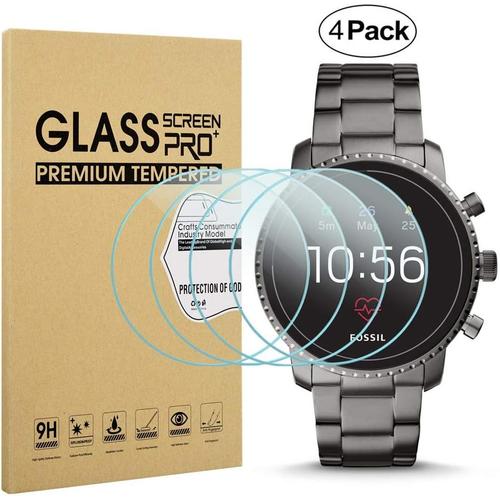 4 Pièces Protection Écran Compatible Avec Fossil Q Explorist Hr Gen 4 Verre Trempé,Hd Protecteur D'écran Verre Trempé Pour Fossil Q Explorist Hr Gen 4 Anti-Rayures Sans Bulles Anti-Huile