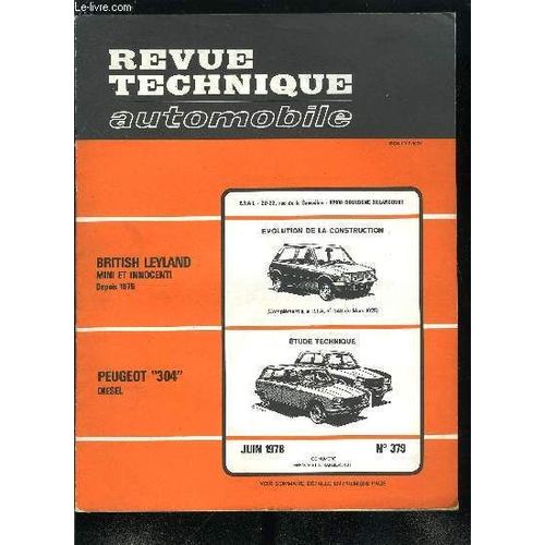 Revue Technique Automobile N° 379 - Etude Technique Et Pratique Peugeot 304 Diesel, Fiche Technique Peugeot 304 Diesel, Principaux Outils Spéciaux Pour Peugeot 304 Diesel, Equipements Et Accessoires(...)