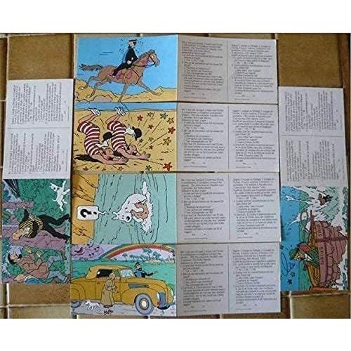 Lot De 5 Cartes Postales Concours Q8 (1988) Générique Tintin Avec Volet Réponse