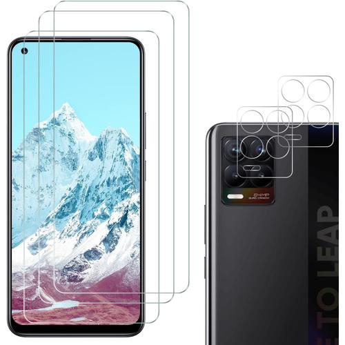 Verre Trempé Pour Realme 8 4g Film Protection Écran Plein Affaire Classée Bord À Bord Sans Bulle Anti Scratch Sensible Au Toucher Ultra Hd 3+2