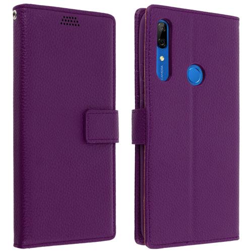 Housse Huawei P Smart Z Étui Folio Porte Carte Support Vidéo Violet