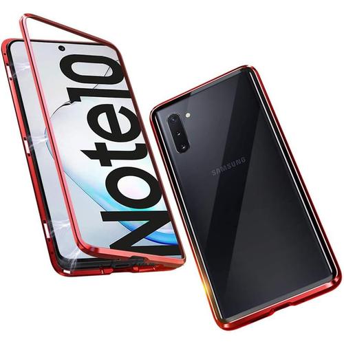Coque Pour Samsung Galaxy Note 10 Note 10 5g Cover Adsorption Magnétique Tech Étui Antichoc Fort Aimants Intégré Hybride Cadre Aluminium Anti-Rayures Métal Flip Case