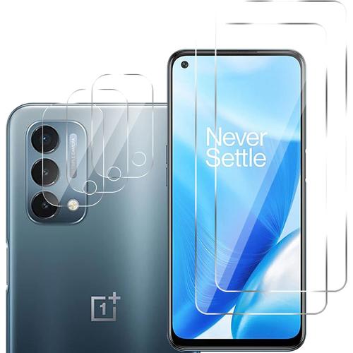 5 Pack Compatible Avec Oneplus Nord N200 5g Pour Protecteur D'écran En Verre Trempé & Protecteur D'objectif D'appareil Photo Anti Éclats Hd Clear