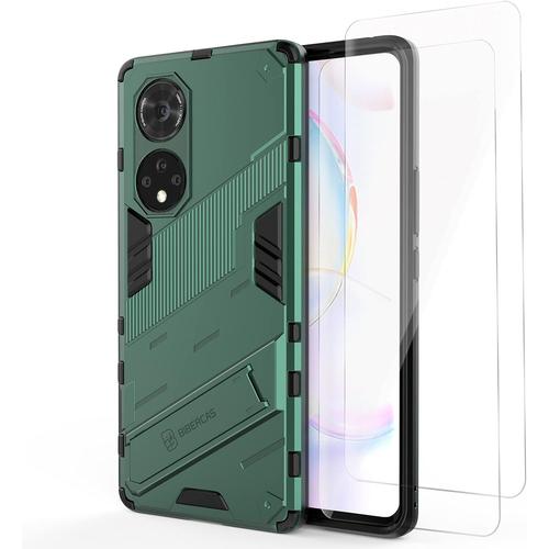 Coque Pour Huawei Nova 9étui Mobile Anti Chute Airbag Avec 2 Protecteurs D'écran En Verre Trempé Résistant Aux Rayures Vert