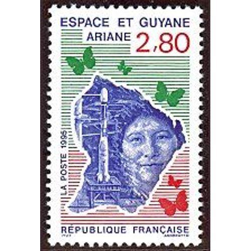Timbre La Guyane Et L´Espace - Ariane (Emission De 1995)