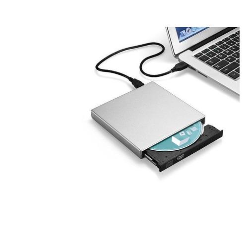 Lecteur/Graveur Cd-Dvd-Rw Usb Pour Macbook Pro Apple Branchement Portable Externe (Argent)