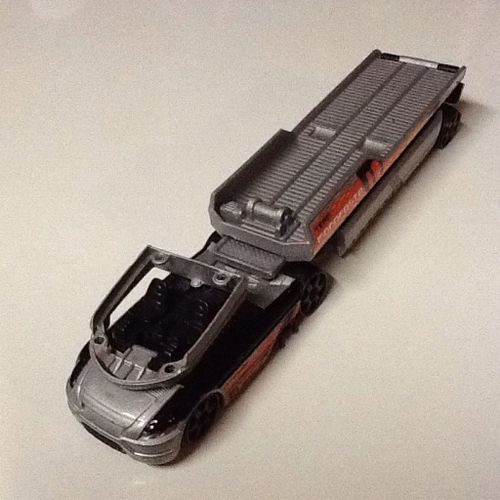 Hot Wheels Camion Semi Remorque Plateau Gris