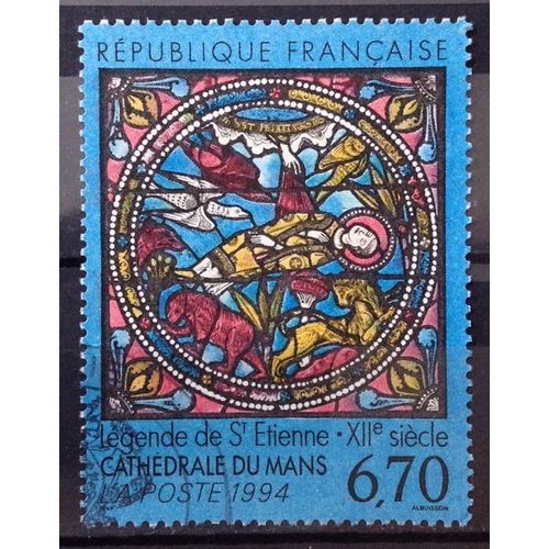 Vitrail Cathédrale Du Mans 6,70 (Très Joli N° 2859) Obl - France Année 1994 - N25488