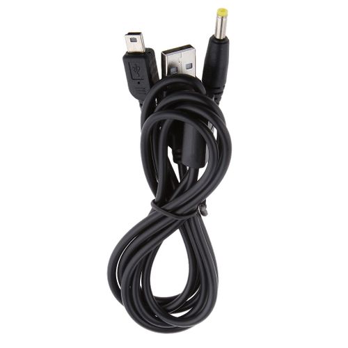Gazechimp 2 En 1 Données De Recharge Usb Câble Chargeur Pour Sony Psp 1000 2000 3000 Noir