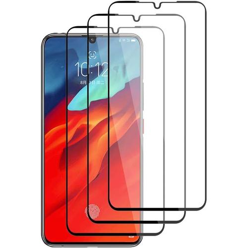 Lenovo Z6 Pro 6.39"" Verre Trempé Noir3 Pièces Sans Bulles Verre Trempé Couverture Complète Protecteur Écran Protection Pour Lenovo Z6 Pro Smartphone