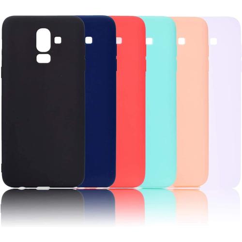 Lot De 6 Coques En Silicone Tpu Pour Samsung Galaxy J8 Coque En Tpu Souple Ultra Fine En Silicone Mat Couleur Pare Chocs Anti Chute Et Anti Rayures Pour Samsung Galaxy J8