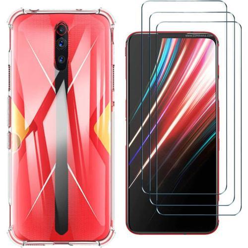 Coque Pour Nubia Red Magic 5g + 3 X Verre Trempé - Transparent Tpu Silicone Etui Absorption Des Chocs Anti Slip Souple Housse Pour Nubia Red Magic 5g