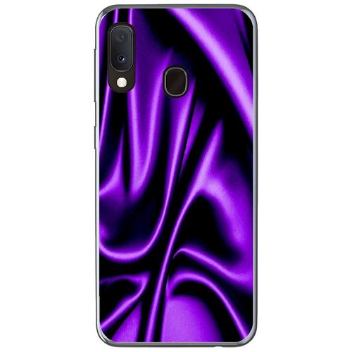 Coque Souple Pour Samsung Galaxy A40 Avec Impression Motifs Soie Drapée Mauve