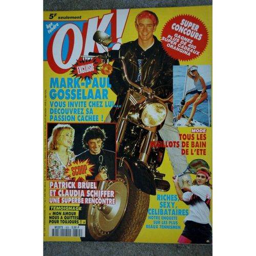 Ok ! Âge Tendre 855 Juin 1992 Mark-Paul Gosselaar Patrick Bruel & Claudia Schiffer Les + Beaux Tennismen