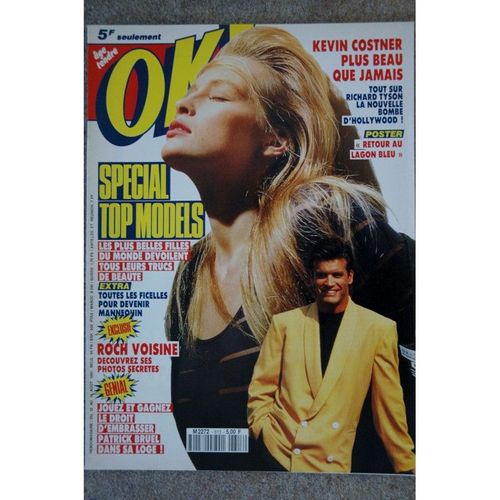 Ok ! Âge Tendre 813 Aout 1991 Special Top Models Claudia Schiffer Naomi Campbell Milla Jovovich Cindy Crawford Richard Tyson