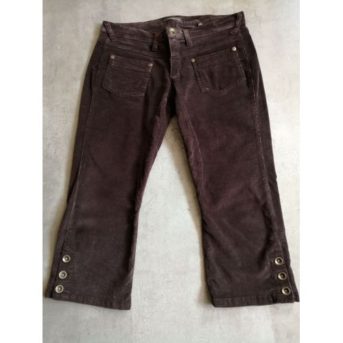Pantacourt Marron En Velours Lulu Castagnette Taille 40