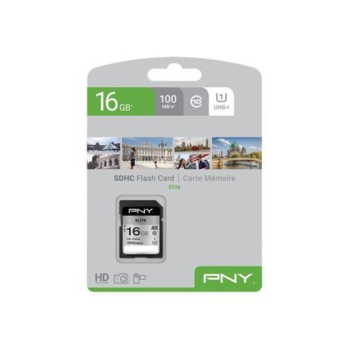 PNY Elite - Carte mémoire flash - 16 Go - UHS-I U1 / Class10 - SDHC UHS-I