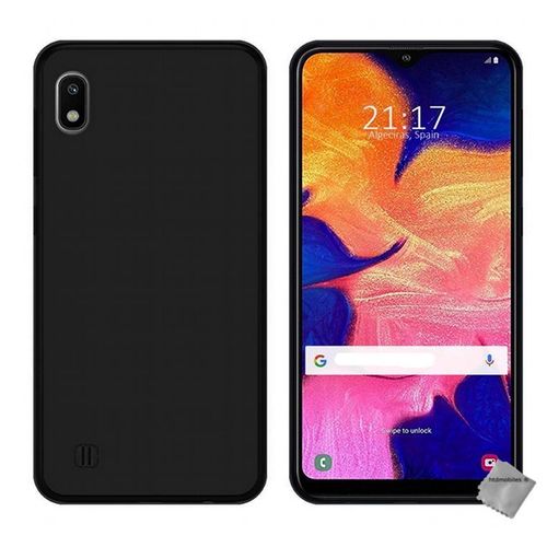 Housse Etui Coque Pochette Silicone Gel Fine Pour Samsung Galaxy A10 + Verre Trempe - Noir