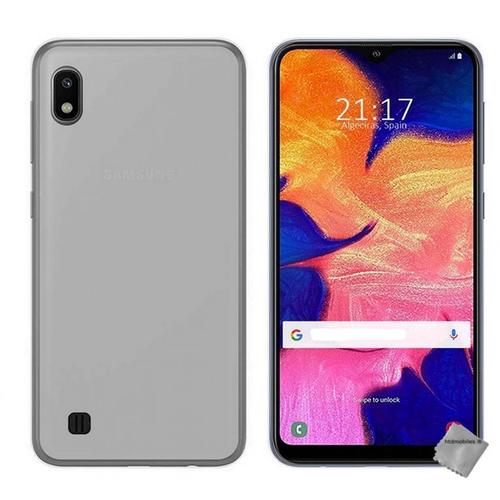 Housse Etui Coque Pochette Silicone Gel Fine Pour Samsung Galaxy A10 + Verre Trempe - Blanc Transparent