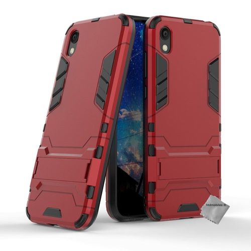 Housse Etui Coque Rigide Anti Choc Pour Huawei Y5 (2019) + Verre Trempe - Rouge