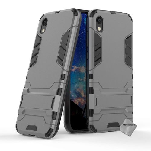 Housse Etui Coque Rigide Anti Choc Pour Huawei Y5 (2019) + Verre Trempe - Gris