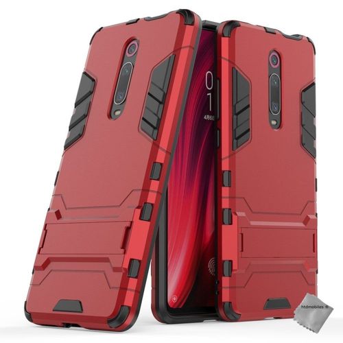 Housse Etui Coque Rigide Anti Choc Pour Xiaomi Mi 9t + Verre Trempe - Rouge