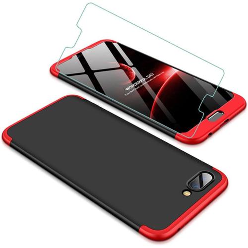 Coque Huawei Honor 10 360 ¿¿Degrés Rouge Noir Ultra Mince Tout Inclus 3 En 1 Protection Téléphone + Film De Protection En Verre Trempé Pour Joytag Rouge Noir