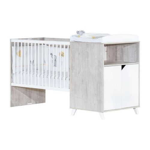 Babyprice - Scandi Gris - Lit Combine Evolutif 120x60 En 90x190 - Baby Price