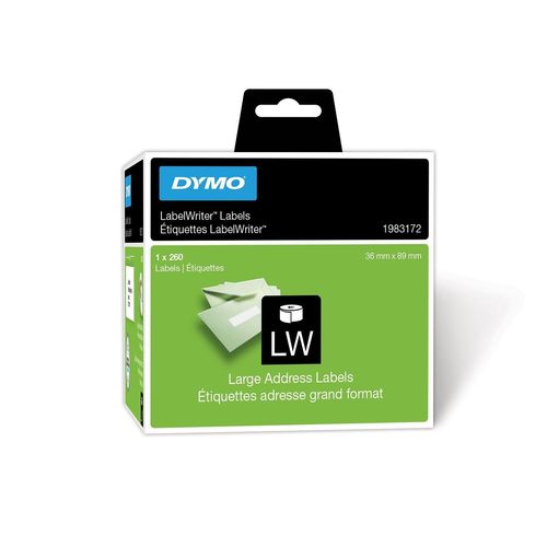 DYMO LabelWriter Large - Auto-adhésif - blanc - 89 x 36 mm 260 étiquette(s) (1 rouleau(x) x 260 étiquettes adresses