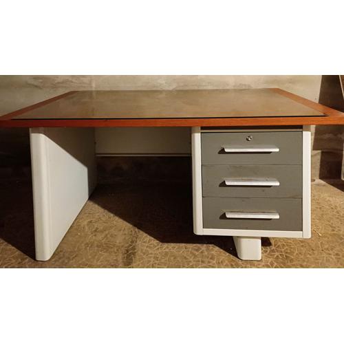 Bureau Vintage Années 1960/1970 Bois Métal 3 Tiroirs