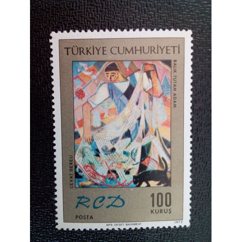 Timbre Turquie Yt 2419 Pêcheur (G Dereli) 1971 ( 3712 )