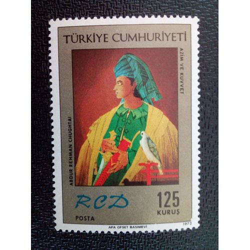Timbre Turquie Yt 2420 Volonté Et Pouvoir (Chughtai) 1972 ( 3712 )