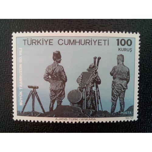Timbre Turquie M I 2264 Ataturk Et Les Commandants Au Mont. Koca 1972 ( 3712 )