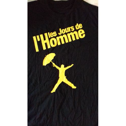Tee Shirt Homme Noir Et Jaune Les Jours De L'homme Taille L Célio